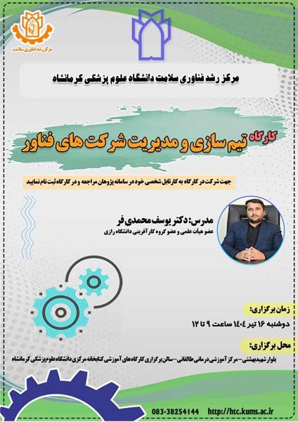 کارگاه تیم سازی و مدیریت شرکت های فناور
